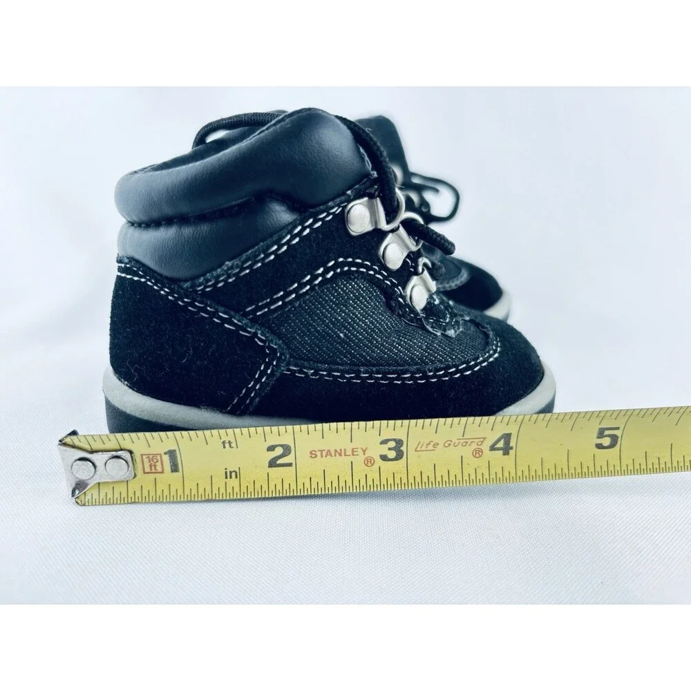 Vintage McKids Black Boots Action Flex Toddler Baby Size 2 Drew Lace‎ Up